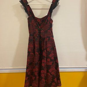 Hearts and Roses Swing 50s Peasant Dress